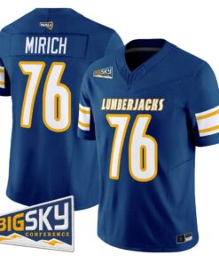 Rex Mirich Jersey #76 Northern Arizona Lumberjacks 2026 Vapor Stitched by My Store NCAA Football Jerseys
