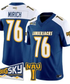 Rex Mirich Jersey #76 Northern Arizona Lumberjacks 2026 Vapor Stitched by My Store NCAA Football Jerseys