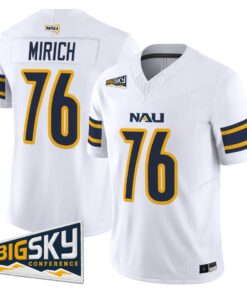 Rex_Mirich_Jersey_76_Northern_Arizona_Lumberjacks_2026_Vapor_Stitched_White - Malcom Terry Rex Mirich Jersey #76 Northern Arizona Lumberjacks 2026 Vapor Stitched by My Store NCAA Football Jerseys