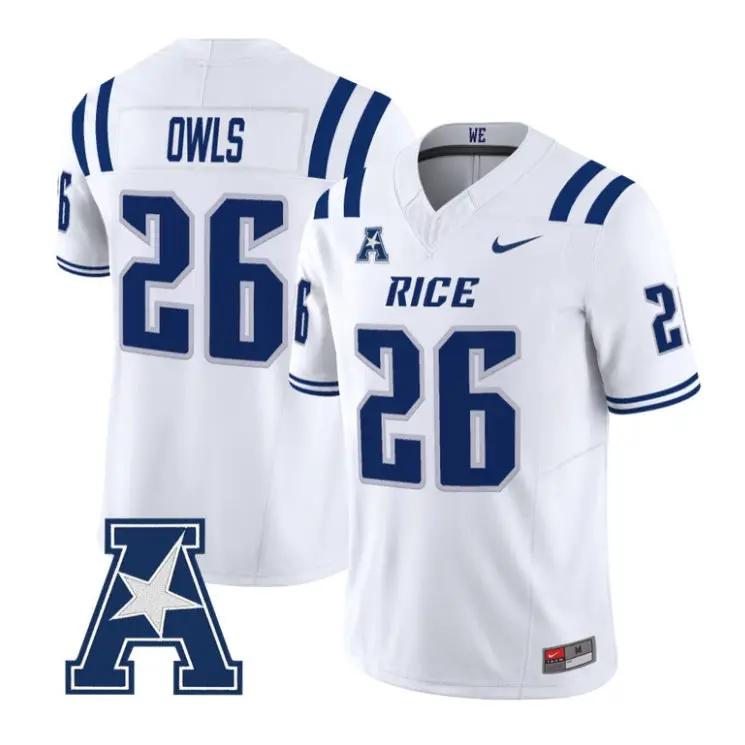Rice Owls Jersey #26 Rice Owls 2026 Vapor Limited All Stitched 3 Rice Owls Jersey #26 Rice Owls 2026 Vapor Limited All Stitched by My Store NCAA Football Jerseys