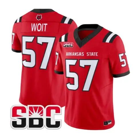 Richie Woit Jersey #57 Arkansas State Red Wolves 2026 Stitched 2 Richie Woit Jersey #57 Arkansas State Red Wolves 2026 Stitched by My Store NCAA Football Jerseys