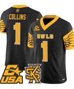 Rickie Collins Jersey #1 Kennesaw State Owls 2026 Limited Stitched 7 Rickie Collins Jersey #1 Kennesaw State Owls 2026 Limited Stitched by My Store NCAA Football Jerseys