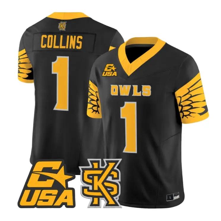 Rickie Collins Jersey #1 Kennesaw State Owls 2026 Limited Stitched 2 Rickie Collins Jersey #1 Kennesaw State Owls 2026 Limited Stitched by My Store NCAA Football Jerseys
