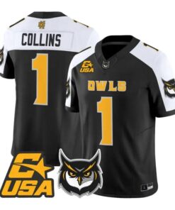 Rickie Collins Jersey #1 Kennesaw State Owls 2026 Limited Stitched by My Store NCAA Football Jerseys