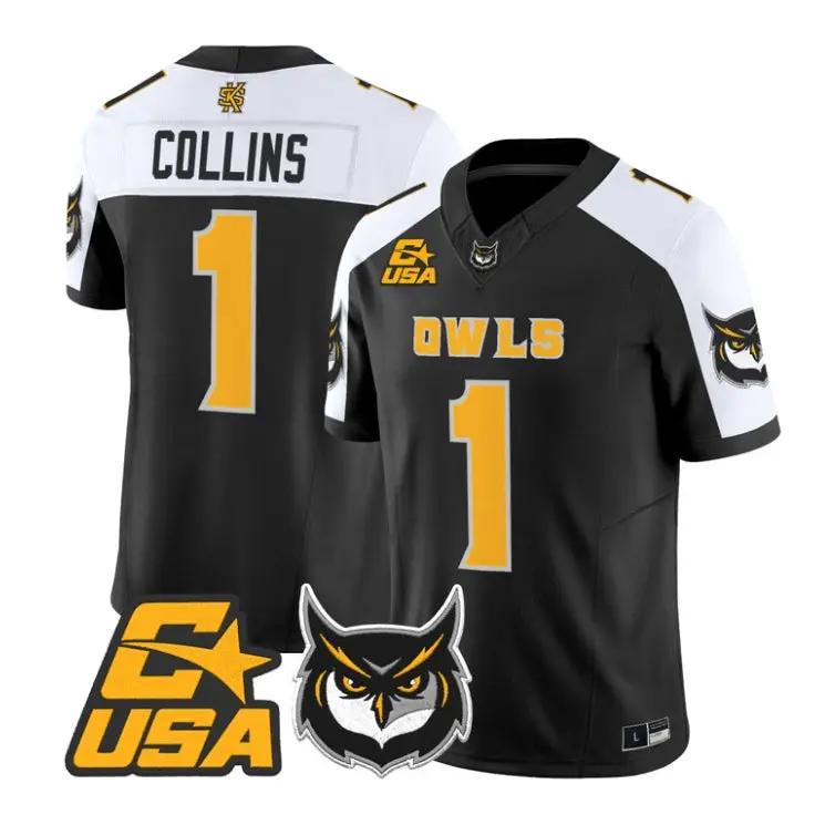 Rickie Collins Jersey #1 Kennesaw State Owls 2026 Limited Stitched 1 Rickie Collins Jersey #1 Kennesaw State Owls 2026 Limited Stitched by My Store NCAA Football Jerseys