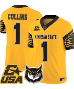 Rickie Collins Jersey #1 Kennesaw State Owls 2026 Limited Stitched 9 Rickie Collins Jersey #1 Kennesaw State Owls 2026 Limited Stitched by My Store NCAA Football Jerseys