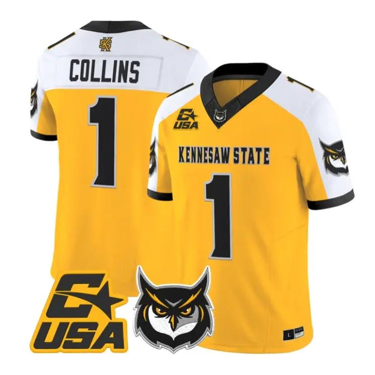 Rickie Collins Jersey #1 Kennesaw State Owls 2026 Limited Stitched 3 Rickie Collins Jersey #1 Kennesaw State Owls 2026 Limited Stitched by My Store NCAA Football Jerseys