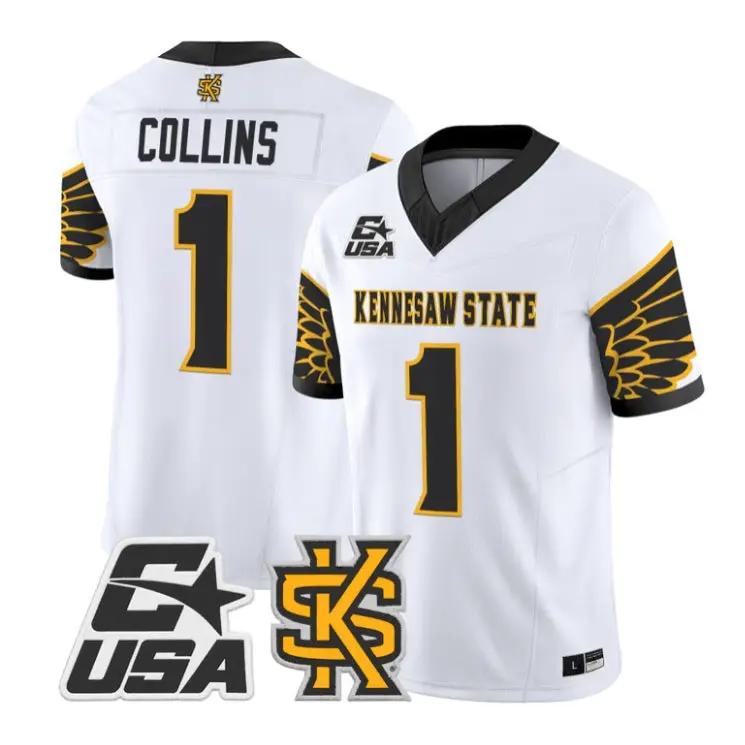 Rickie Collins Jersey #1 Kennesaw State Owls 2026 Limited Stitched 5 Rickie Collins Jersey #1 Kennesaw State Owls 2026 Limited Stitched by My Store NCAA Football Jerseys