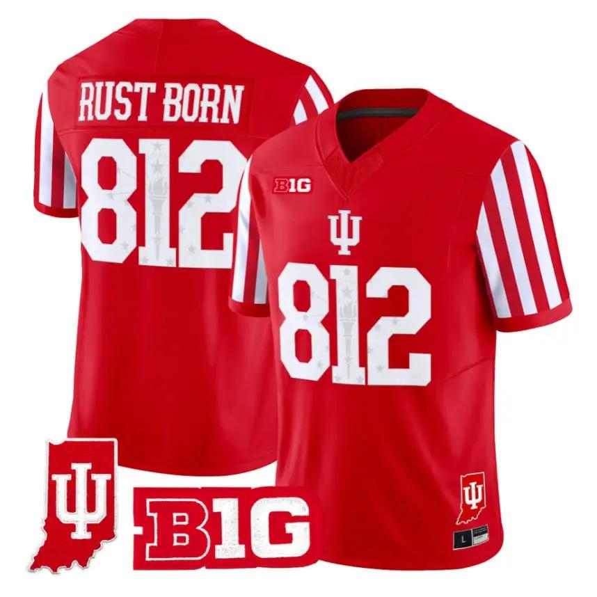 Rust Born Jersey #812 Indiana Hoosiers 2026 Indiana State Patch Vapor Stitched 1 Rust Born Jersey #812 Indiana Hoosiers 2026 Indiana State Patch Vapor Stitched by My Store NCAA Football Jerseys