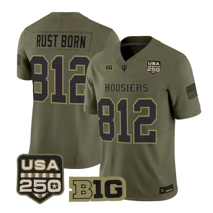 Rust Born Jersey #812 Indiana Hoosiers 2026 Salute to Service All Stitched Olive 1 Rust Born Jersey #812 Indiana Hoosiers 2026 Salute to Service All Stitched Olive by My Store NCAA Football Jerseys