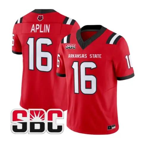 Ryan Aplin Jersey #16 Arkansas State Red Wolves 2026 Stitched 2 Ryan Aplin Jersey #16 Arkansas State Red Wolves 2026 Stitched by My Store NCAA Football Jerseys