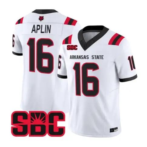 Ryan Aplin Jersey #16 Arkansas State Red Wolves 2026 Stitched 3 Ryan Aplin Jersey #16 Arkansas State Red Wolves 2026 Stitched by My Store NCAA Football Jerseys