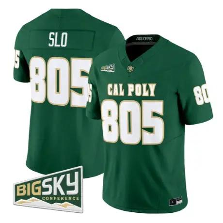 SLO_Jersey_805_Cal_Poly_Mustangs_2026_Vapor_Limited_Stitched_Green - Malcom Terry SLO Jersey #805 Cal Poly Mustangs 2026 Limited All Stitched by My Store NCAA Football Jerseys