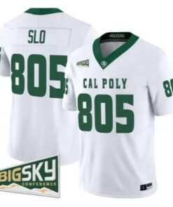 SLO_Jersey_805_Cal_Poly_Mustangs_2026_Vapor_Limited_Stitched_White - Malcom Terry SLO Jersey #805 Cal Poly Mustangs 2026 Limited All Stitched by My Store NCAA Football Jerseys