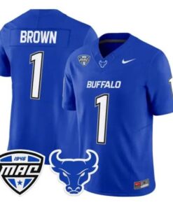 SaVeon_Brown_Jersey_1_Buffalo_Bulls_2026_All_Stitched_Blue - Malcom Terry SaVeon Brown Jersey #1 Buffalo Bulls 2026 All Stitched by My Store NCAA Football Jerseys