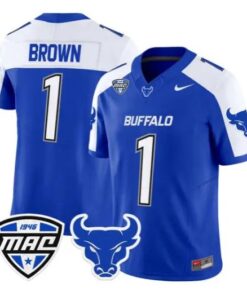 SaVeon_Brown_Jersey_1_Buffalo_Bulls_2026_All_Stitched_Blue_Alter - Malcom Terry SaVeon Brown Jersey #1 Buffalo Bulls 2026 All Stitched by My Store NCAA Football Jerseys