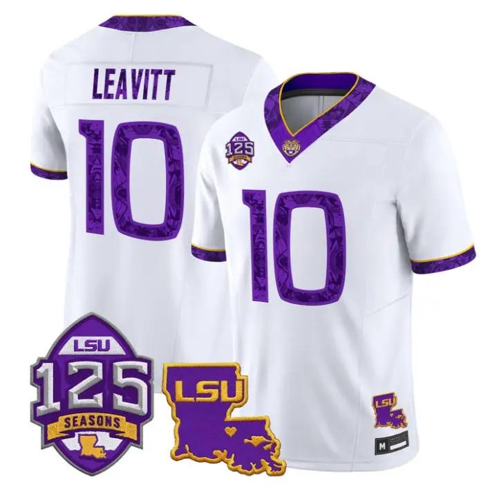 Sam Leavitt Jersey #10 LSU Tigers Silent Season of 1918 Louisiana Patch Stitched 1 Sam Leavitt Jersey #10 LSU Tigers Silent Season of 1918 Louisiana Patch Stitched by My Store NCAA Football Jerseys