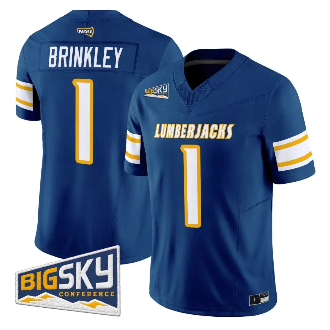 Shoes Brinkley Jersey #1 Northern Arizona Lumberjacks 2026 Vapor Stitched by My Store NCAA Football Jerseys