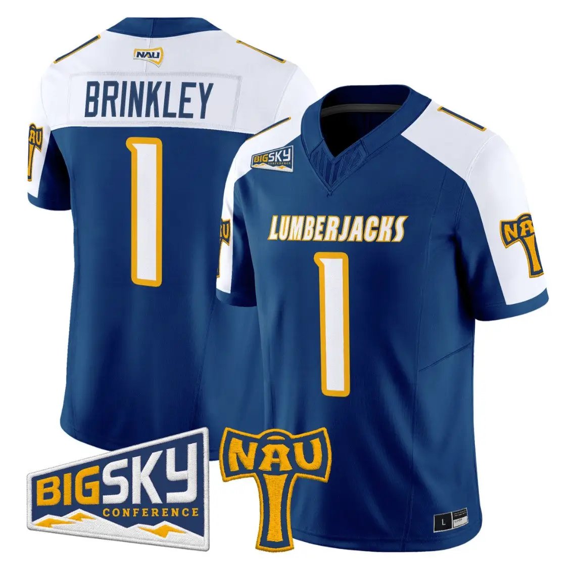 Shoes Brinkley Jersey #1 Northern Arizona Lumberjacks 2026 Vapor Stitched by My Store NCAA Football Jerseys