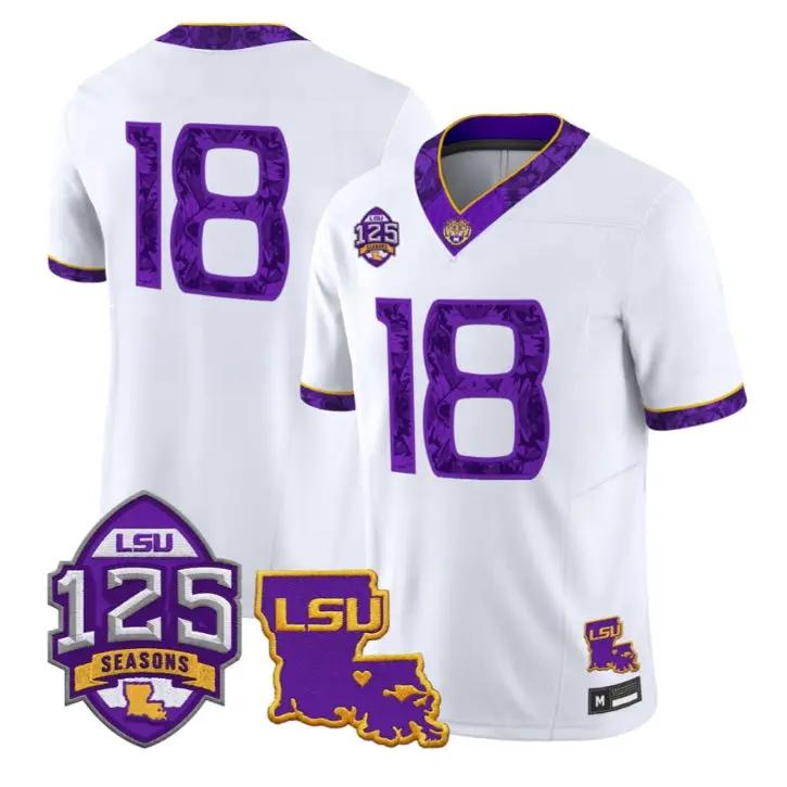 Silent Season Jersey #18 LSU Tigers Silent Season of 1918 Louisiana Patch Stitched 1 Silent Season Jersey #18 LSU Tigers Silent Season of 1918 Louisiana Patch Stitched by My Store NCAA Football Jerseys