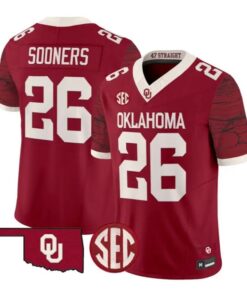 Sooners Jesey #26 Oklahoma Sooners 2026 Rough Rider Vapor All Stitched 4 Sooners Jesey #26 Oklahoma Sooners 2026 Rough Rider Vapor All Stitched by My Store NCAA Football Jerseys