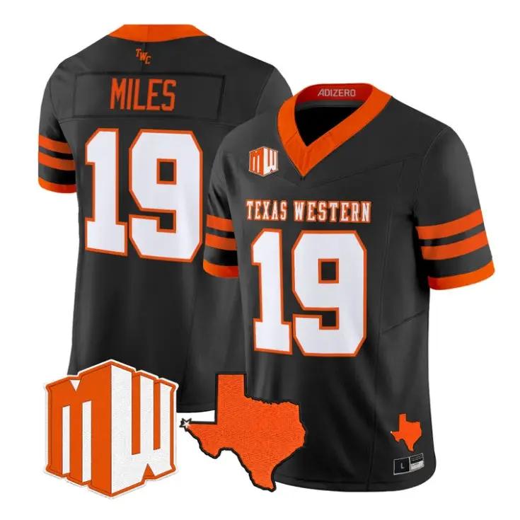 SterlingMilesJersey_19UTEPMiners2026GoingDarkintheSunCityStitched - Malcom Terry Sterling Miles Jersey #19 UTEP Miners 2026 Going Dark in the Sun City Stitched by My Store NCAA Football Jerseys