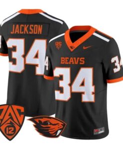 Steven Jackson Jersey #34 Oregon State Beavers 2026 Vapor Stitched 7 Steven Jackson Jersey #34 Oregon State Beavers 2026 Vapor Stitched by My Store NCAA Football Jerseys