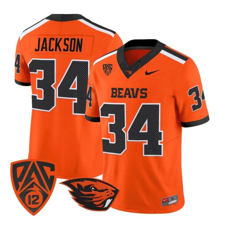 Steven Jackson Jersey #34 Oregon State Beavers 2026 Vapor Stitched 4 Steven Jackson Jersey #34 Oregon State Beavers 2026 Vapor Stitched by My Store NCAA Football Jerseys
