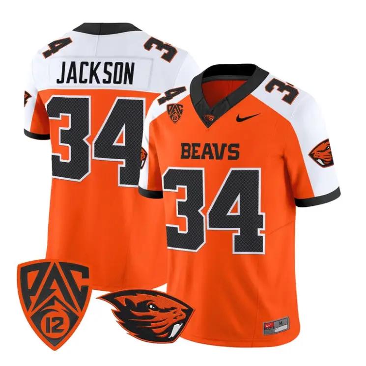 Steven Jackson Jersey #34 Oregon State Beavers 2026 Vapor Stitched 3 Steven Jackson Jersey #34 Oregon State Beavers 2026 Vapor Stitched by My Store NCAA Football Jerseys