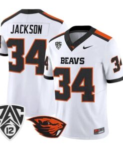 Steven Jackson Jersey #34 Oregon State Beavers 2026 Vapor Stitched 10 Steven Jackson Jersey #34 Oregon State Beavers 2026 Vapor Stitched by My Store NCAA Football Jerseys