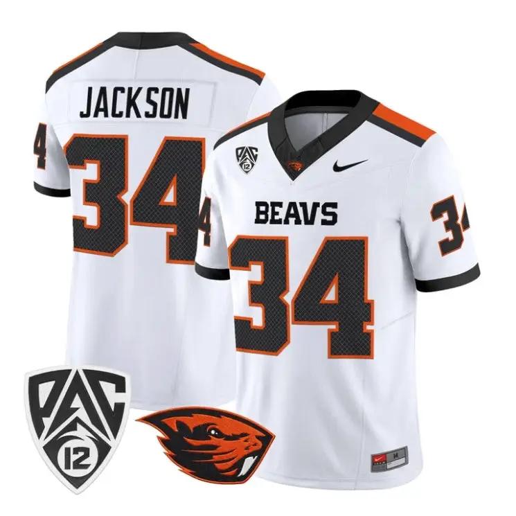 Steven Jackson Jersey #34 Oregon State Beavers 2026 Vapor Stitched 5 Steven Jackson Jersey #34 Oregon State Beavers 2026 Vapor Stitched by My Store NCAA Football Jerseys