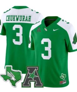 TJ Chukwurah Jersey #3 North Texas Mean Green 2026 Limited Stitched by My Store NCAA Football Jerseys