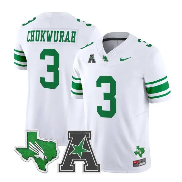 TJ Chukwurah Jersey #3 North Texas Mean Green 2026 Limited Stitched by My Store NCAA Football Jerseys