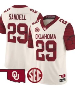 Tate Sandell Jesey #29 Oklahoma Sooners 2026 Rough Rider Vapor Stitched by My Store NCAA Football Jerseys