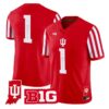 Team Jersey #1 Indiana Hoosiers 2026 Candy Stripe Indiana State Patch Stitched by My Store NCAA Football Jerseys