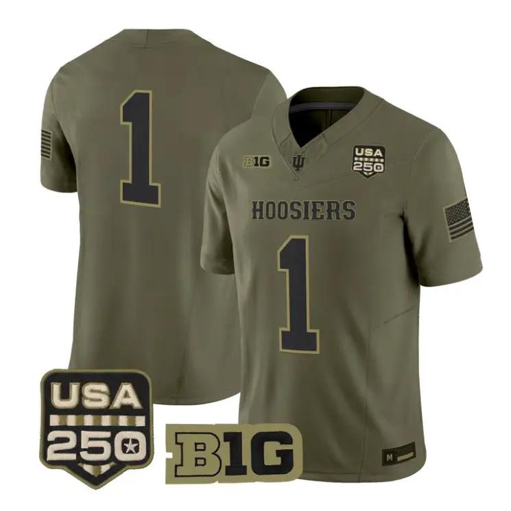 Team Jersey #1 Indiana Hoosiers 2026 Salute to Service Limited Stitched Olive 1 Team Jersey #1 Indiana Hoosiers 2026 Salute to Service Limited Stitched Olive by My Store NCAA Football Jerseys