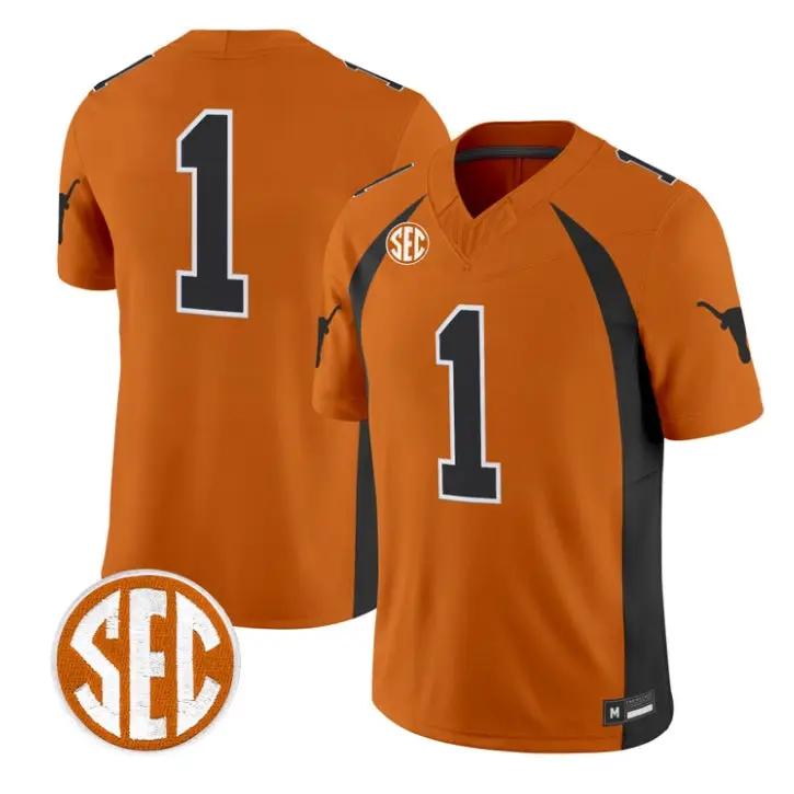 Team Jersey #1 Texas Longhorns 1990 Throwback 2026 Vapor Limited Stitched 1 Team Jersey #1 Texas Longhorns 1990 Throwback 2026 Vapor Limited Stitched by My Store NCAA Football Jerseys