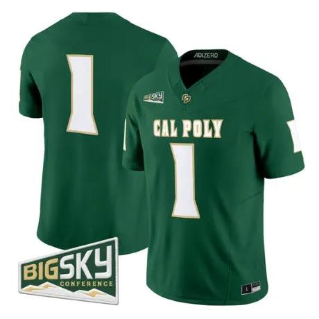 Team_Jersey_1_Cal_Poly_Mustangs_2026_Limited_All_Stitched_Green - Malcom Terry Team Jersey #1 Cal Poly Mustangs 2026 Limited All Stitched by My Store NCAA Football Jerseys