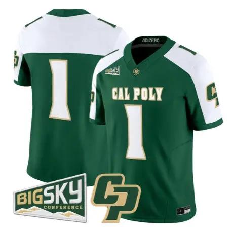 Team_Jersey_1_Cal_Poly_Mustangs_2026_Limited_All_Stitched_Green_Alter - Malcom Terry Team Jersey #1 Cal Poly Mustangs 2026 Limited All Stitched by My Store NCAA Football Jerseys