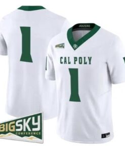 Team_Jersey_1_Cal_Poly_Mustangs_2026_Limited_All_Stitched_White - Malcom Terry Team Jersey #1 Cal Poly Mustangs 2026 Limited All Stitched by My Store NCAA Football Jerseys