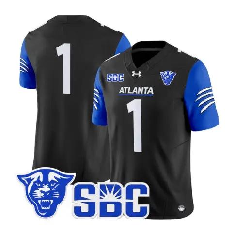 Team_Jersey_1_Georgia_State_Panthers_2026_Limited_All_Stitched_Black - Malcom Terry Team Jersey #1 Georgia State Panthers 2026 Limited All Stitched by My Store NCAA Football Jerseys