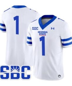 Team_Jersey_1_Georgia_State_Panthers_2026_Limited_All_Stitched_White - Malcom Terry Team Jersey #1 Georgia State Panthers 2026 Limited All Stitched by My Store NCAA Football Jerseys