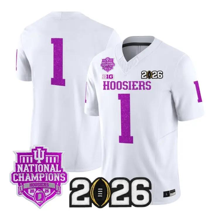 Team Jersey #1 Indiana Hoosiers 2026 Glitter Vapor Limited Stitched by My Store NCAA Football Jerseys