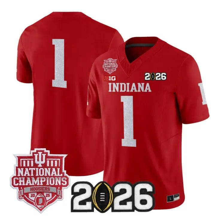Team Jersey #1 Indiana Hoosiers 2026 Glitter Vapor Limited Stitched by My Store NCAA Football Jerseys