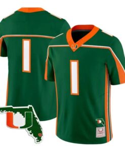Team Jersey #1 Miami Hurricanes Throwback 2026 Florida Patch Stitched by My Store NCAA Football Jerseys