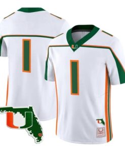 Team Jersey #1 Miami Hurricanes Throwback 2026 Florida Patch Stitched by My Store NCAA Football Jerseys