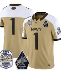 Team Jersey #1 Navy Midshipmen 100th Anniversary Patch Vapor Stitched by My Store NCAA Football Jerseys