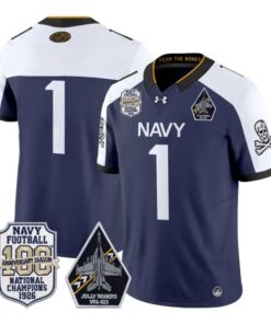 Team Jersey #1 Navy Midshipmen 100th Anniversary Patch Vapor Stitched by My Store NCAA Football Jerseys