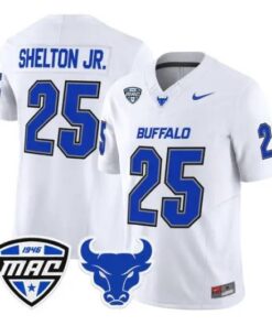 Terrance_Shelton_Jr_Jersey_25_Buffalo_Bulls_2026_Stitched_White - Malcom Terry Terrance Shelton Jr Jersey #25 Buffalo Bulls 2026 Stitched by My Store NCAA Football Jerseys