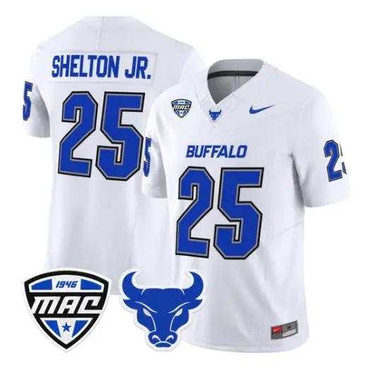 Terrance_Shelton_Jr_Jersey_25_Buffalo_Bulls_2026_Stitched_White - Malcom Terry Terrance Shelton Jr Jersey #25 Buffalo Bulls 2026 Stitched by My Store NCAA Football Jerseys